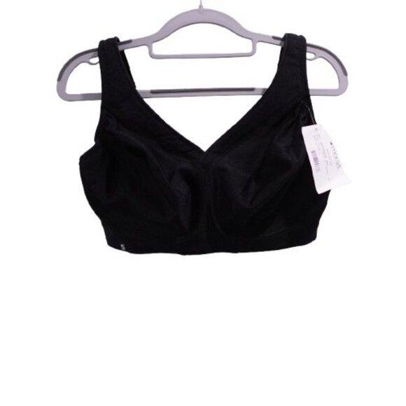NWOT Glamorise Women's Magic Lift Seamless Sport Bra 36DD Black 1006 - Picture 1 of 6